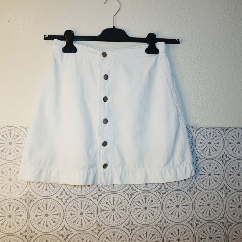 American Apparel White Denim Skirt